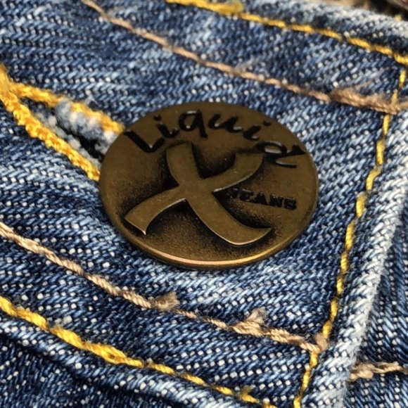 VINTAGE LIQUID X BOYFRIEND CROP JEANS 10/30x24 100% COTTON 🦋 - Picture 5 of 12